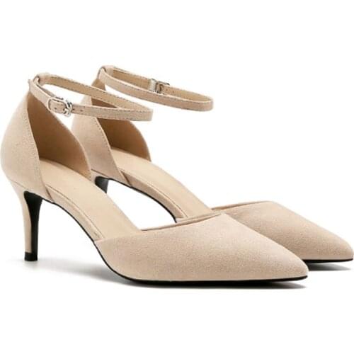 Heel Womens Pumps Suede Super High Heels Fetish Fashion Woman Pointed Toe Spike Heels Black Beige Burgundy Shoes 2021size 33-42