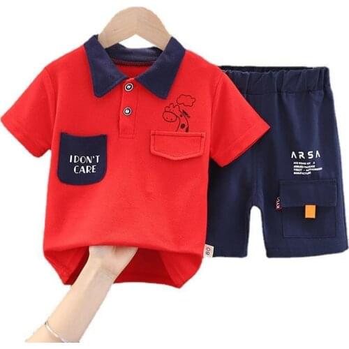 New Summer Baby Clothes Children Boys Girls Cotton T-Shirt Shorts 2Pcs/Set Toddler Casual Costume Infant Outfits Kids Tracksuits
