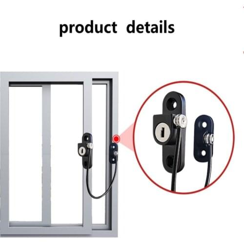 Window Security Chain Lock Window Cable Lock Restrictor Multifunctional Window Lock Door Security Guard for Baby Safety 1Pcs
