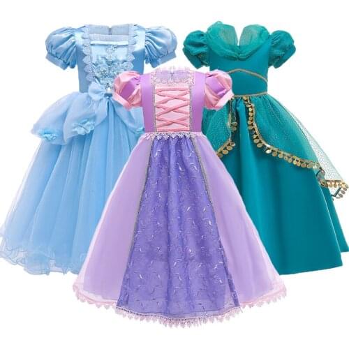 Summer 2-10 Years Wedding Princess Dress For Girls Kids Cosplay Costume Children Halloween Dresses Christmas Party Clothing