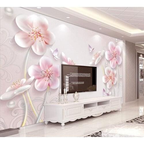 3d Relief Plum-blossom Flower Wallpaper Mural for Living Room TV Backaground 3d Photo Mural 3d Wall Mural 3D Scenery Wall paper