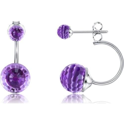 Luxury Shining Crystal Hoop Earrings For Women Silver Color Girls Earrings Gift Jewelry Accessories New Arrivals