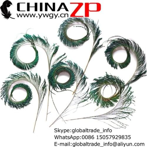 Made in CHINAZP Factory 50pcs/lot Unique Handmade Trimmed NATURAL Peacock Feathers Sword