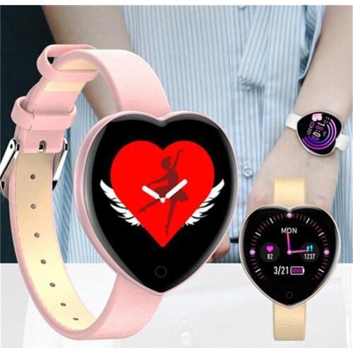 Girls Fashion Smart Watch Sport Fitness Tracker Wristband Heart Rate Monitoring Wristwatch Music Control for iOS Android Phones
