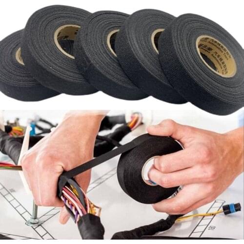 15 Meter Heat-resistant Flame Retardant Tape Coroplast Adhesive Cloth Tape For Car Cable Harness Wiring Loom Protection
