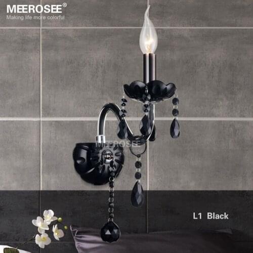 High Quality Crystal Wall Sconces Fancy Glass Wall Light Fitting Black White Clear Cognac Crystal Wall Lamp for Bedroom Hallway