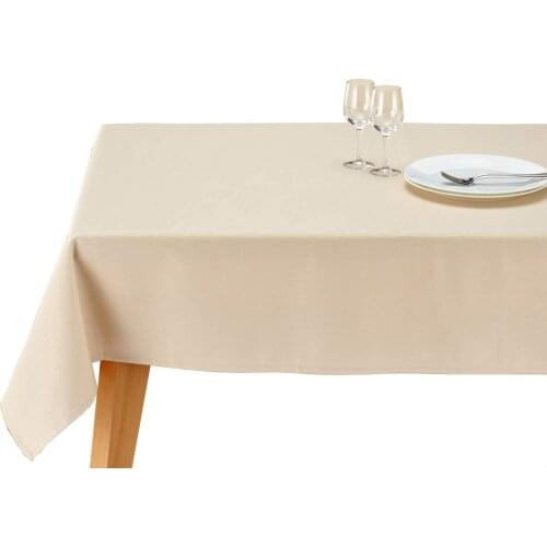 Zeren Home Beige Cream Color Carefree Table Cloth 160x160 cm