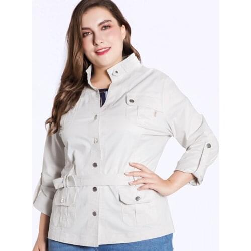 2020 Fall Women Long sleeve Windbreaker Coat fashion ladies Retro elegant mom clothes Plus Size Womens jacket