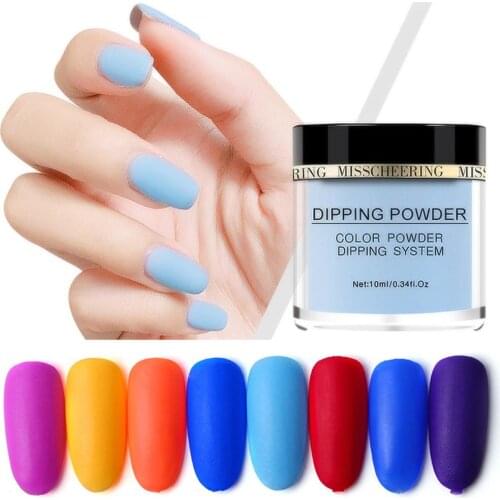 Women Solid Color Long Lasting Nail Dipping Powder Holographic Art Decoration