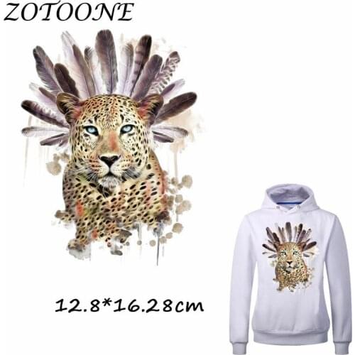 ZOTOONE Heat Transfer Clothes Stickers Cool Leopard Patches for T Shirt Jeans Iron-on Transfers DIY Decoration Applique Clothes