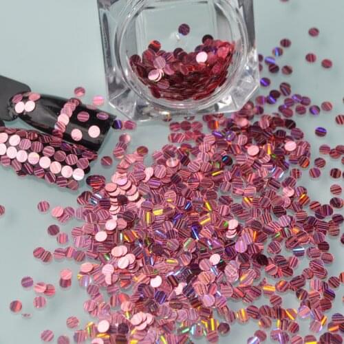 1 box Round Ultra-thin Stripe Line Nail Art Glitter Flakes Shinning Slice Paillette Holo Laser Pink Sticker Manicure Tool