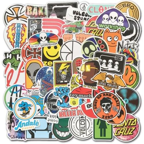 100Pcs/Lot Cool Fashion brand Logo Waterproof Stickers Bomb For Luggage Car Guaitar Skateboard Phone Laptop Bicycle Sticker Pack