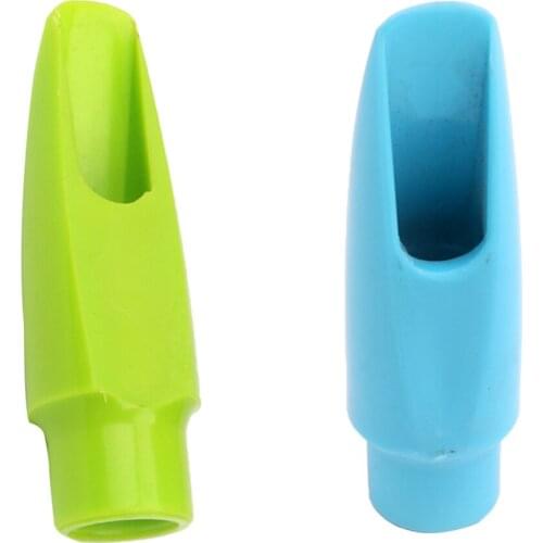 2 Pieces Alto Saxophone Mouthpieces Sax Replacement Parts, Blue+Green