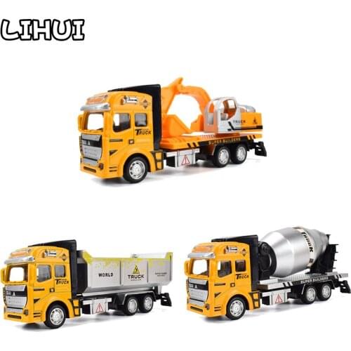 3 PCS Set Truck Alloy Diecast Inertia Engineering Car Toys for Children Vehicles Construction Excavator Model Toy Gifts for Boys