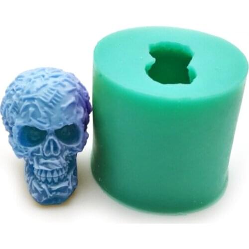3D Skull Cake Decorative Silicone Mold,Handmade Soap Candle Mold Fondant Jelly C