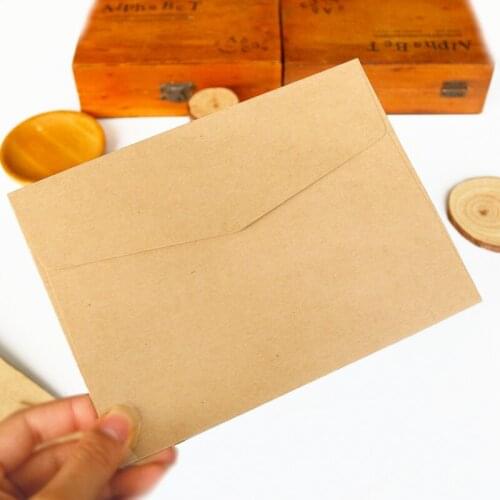 50pcs 17.5x13cm Kraft Paper Bags Vinatge Blank Craft Paper Envelopes for Wedding Birthday Party Invitation Gift Wrapping Bags