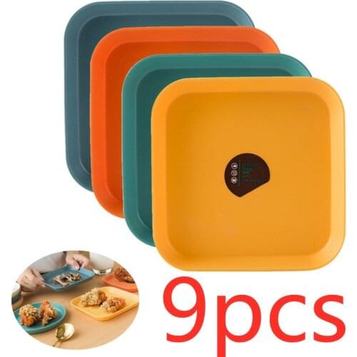 9pcs/Set Wheat Straw Circular Shaped Small Plate Food Snack Dish Bowl Sauce Plate Seasoning Dish Kitchen Tool High Quality