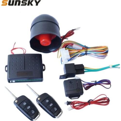 2 Set Universal Sound And Light Car Alarm 12V Vehicle Anti-Theft Alarm System Bullet Key Remote Control
