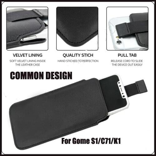 Casteel PU Leather Case For Gome S1/C71/K1 Pull Tab Sleeve Pouch Bag Case Cover
