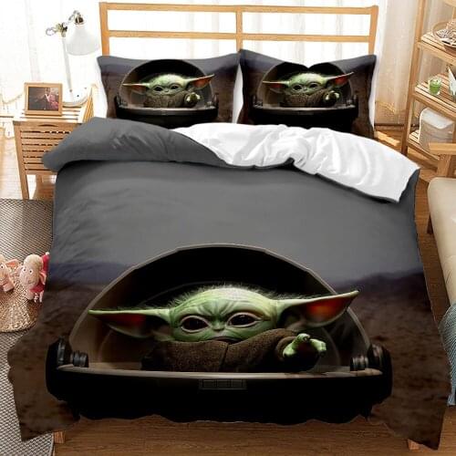 Disney Star Wars Baby Yoda Bedding Set 3D Home Textile Quality Qualified Single Queen King Bedding Set Duvet Cover Pillow Cases