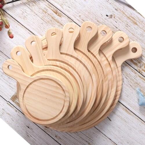 Pizza Board Premium with Handle Wood Cheese Bread Cutting Board for Bread