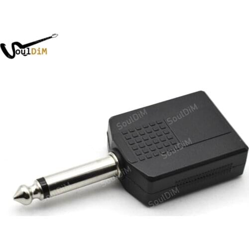 Guitar Amplifier Microphone Mono 1/4" Y Splitter Audio Adapter 6.35 Male to 6.35mm Guitar Connector