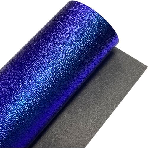 135x30cm Litchi Grain Texture Pattern Embossed Holographic Dichroic Metallic PU Faux Leather Fabric Sheet Spunlace Backing