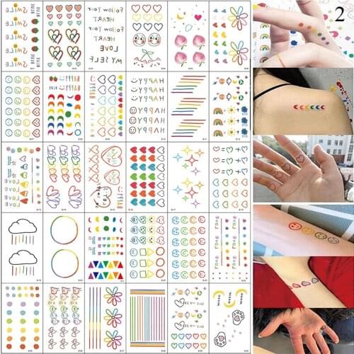 Simulation Temporary Tattoo Stickers Girl Waterproof Pretty Fake Tattoo Sticker Face Arm Sticker Colorful Graffiti Supplies