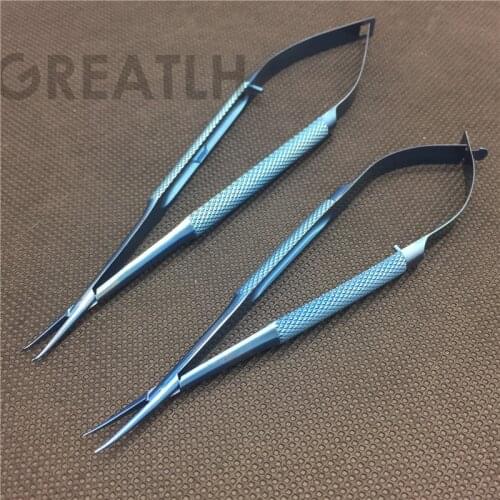 Titanium alloy Barraquer curved Needle Holder Without lock Ophthalmic surgical instrument