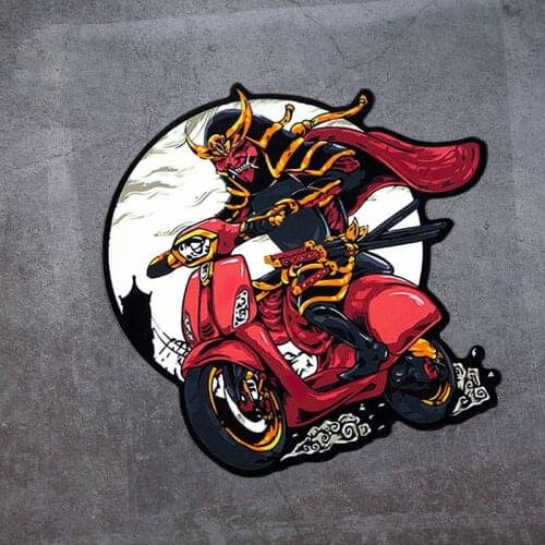 Locomotive Ghost Samurai Sticker JDM Japanese Modified Car Decoration Motorcycle Helmet Rear Window Reflective Sticker Decor