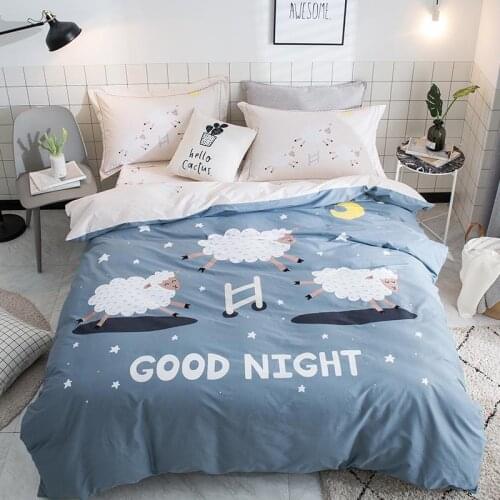 Fashion Cartoon 100% Cotton Printed Bedding set High-quality Duvet Cover set Bed Sheet Pillowcases Queen King Size 4pcs