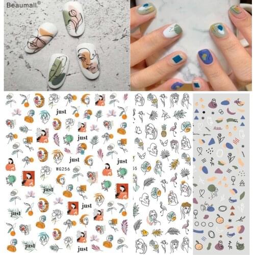 Fashion Elegant Nails Art Manicure Back Glue Decal Decorations Nail Sticker For Nails Tips Beauty