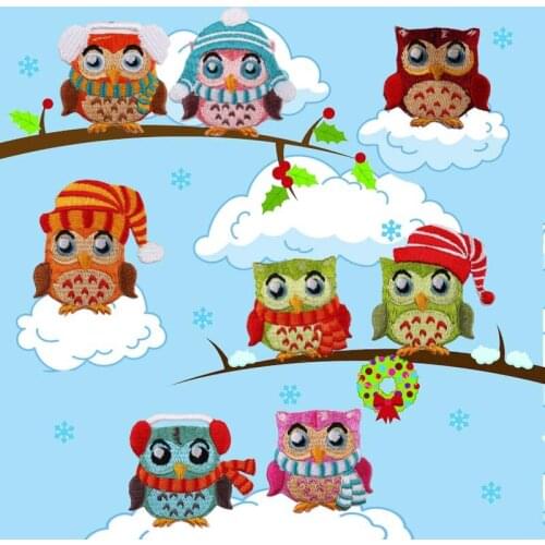 Cartoon cute Owl Patch Iron On Cartoon Patches For Clothing Cheap Sewing Embroidery Patches For Kids Clothes Appliques