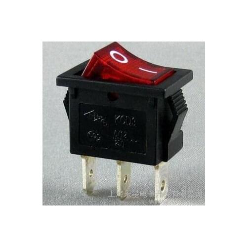 On the Shanghai Wing Star ship switch KCD3B-11N 3 feet 2 files power switch red with lights