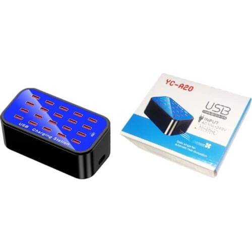 20 Multi-Port USB Hub Adapter Desktop Wall Charger Charging Station for iPad iPhone Smart Phones EU/US/AU/UK Plug
