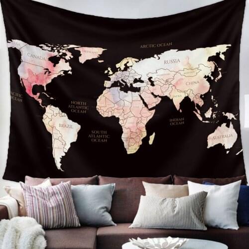 World Map Retro Tapestry Wall Hanging Living Room Decor Wall Hanging Tapestry Yoga Mat Home Decor Art