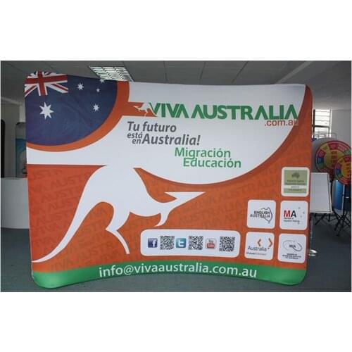 Free Shipping 3*4 Fabric Backpdrop Show Arc Corners Tension With Aluminum Frame,Exhibition Advertising Backwall Display