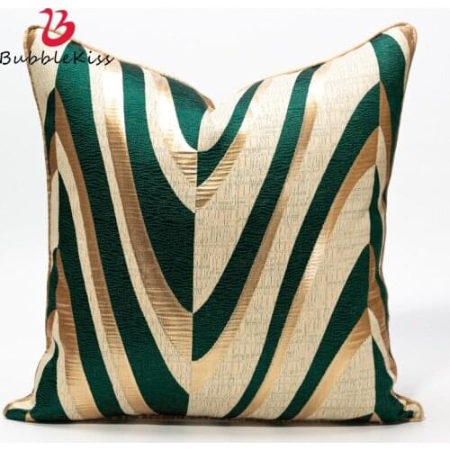 Bubble Kiss Cushion Cover Gold Green Geometric Modern Simple Sofa Bedroom Living Room Home Decoration Car Chair Soft Pillow Case