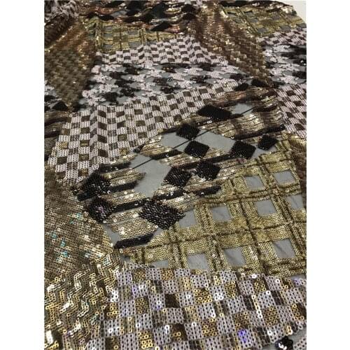 New Design African SYJ-2186818 Lace Fabric High Quality French Nigerian Embroidered Tulle Lace Fabric With Sequins
