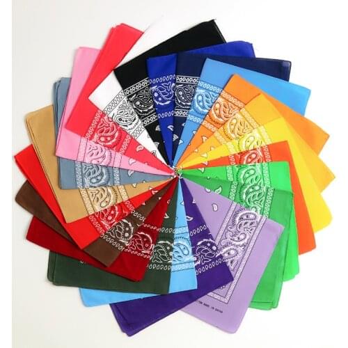 Bandana Black Head Scarf Man Women Sports Headwear Wrist Wraps Head Square Scarves 55cm*55cm