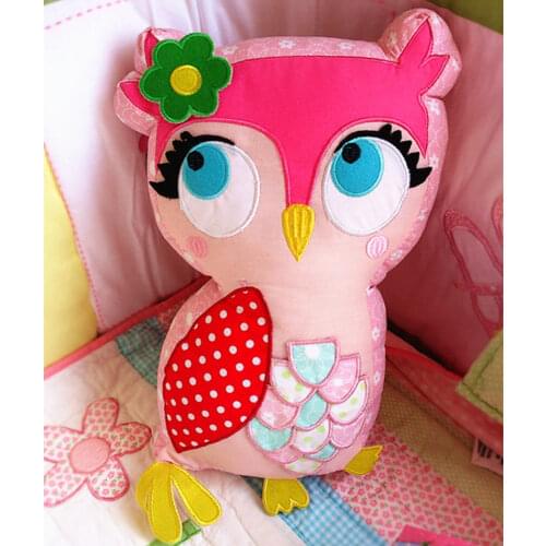 New cotton children pillow bedroom girls toy house furnishings bed cushion car cushion Cotton Pink owl stereo cute birthday gift
