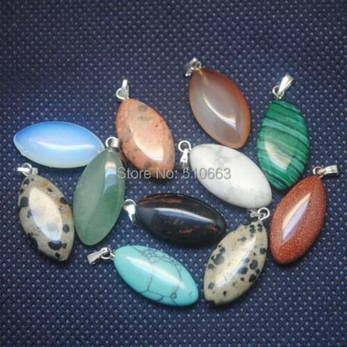 10 Pieces/Lot,Assorted Stone Pendant,Top Fashion Mens Jewelry Accessories,,Size:13x25mm,Mix Different Stone