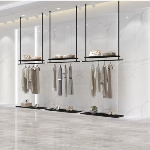 Suspended hanger hanger hanger on wall clothing display rack for boys and girls