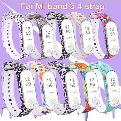 Silicone band Strap For Xiaomi Mi Band 4 3 Bracelet Sports soft Replacement belt Sport Wristband band 3 4 Smart Watch Strap