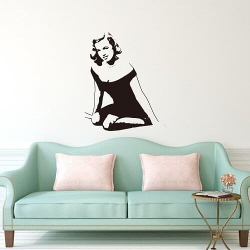 Sexy Lady Wall Art Decal Beauty Girl Figure Wall Sticker Removable Beauty Salon Wall Poster Decoration Sexy Female Murals AJ649