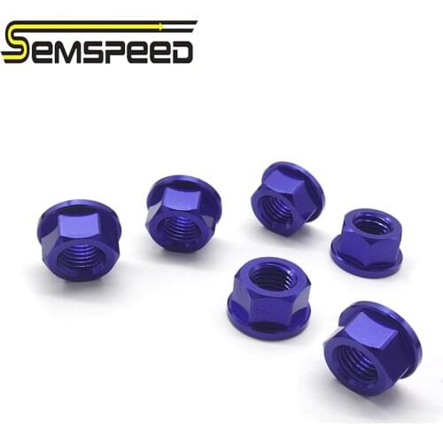 Semspeed Rear Sprocket Wheel Axle Nuts Screw Nut Hex Nut Rear Chainring Fits Suzuki GSXR1000 GSXR600 GSXR750 HAYABUSA GSXR1300