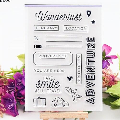 PANFELOU Aircraft written form Transparent Silicone Rubber Clear Stamps cartoon for Scrapbooking/DIY Easter wedding album
