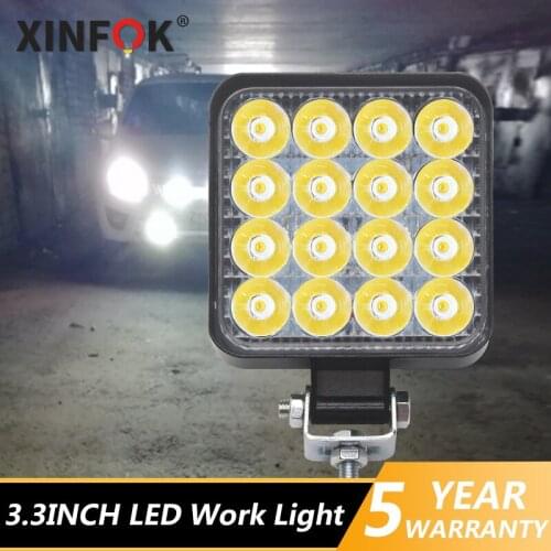 Led Light Bar 42w 48W Led Bar 16Light Square Spotlight Off Road LED Work Light 12V 24V For Car Truck 4X4 4WD Car SUV For ATV