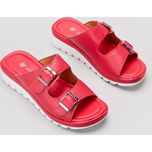 Limoya Women Powder Jaylyn Double Buckle Slippers 'Turkish' Quality 2021 Fashion Design Season Comfort Fast Shipping