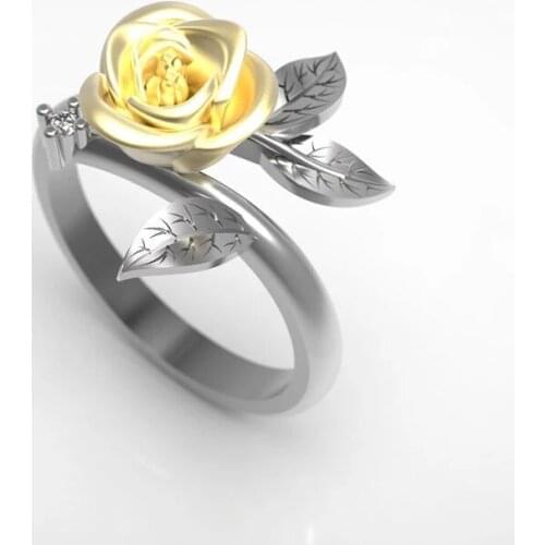 New Design Rose Flower Ring For Women Jewelry Wedding Engagement Vintage Ring Anniversary Gift Band Rings